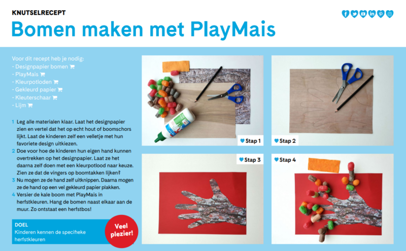 Knutselrecept - bomen maken van PlayMais