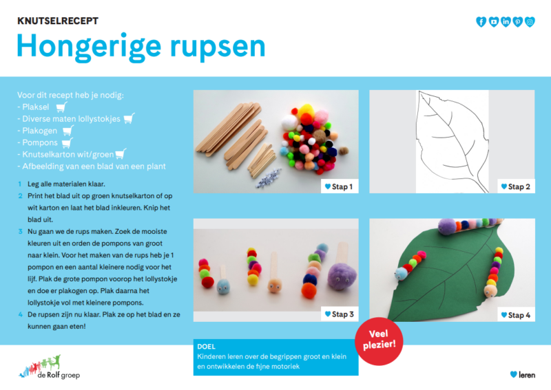 Knutselrecept hongerige rupsen