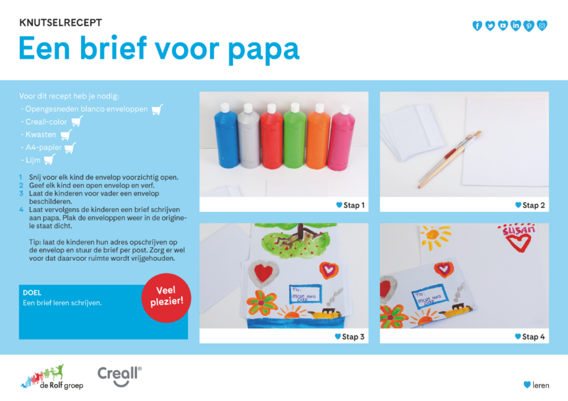 Knutselrecept - Vaderdag - brief schrijven