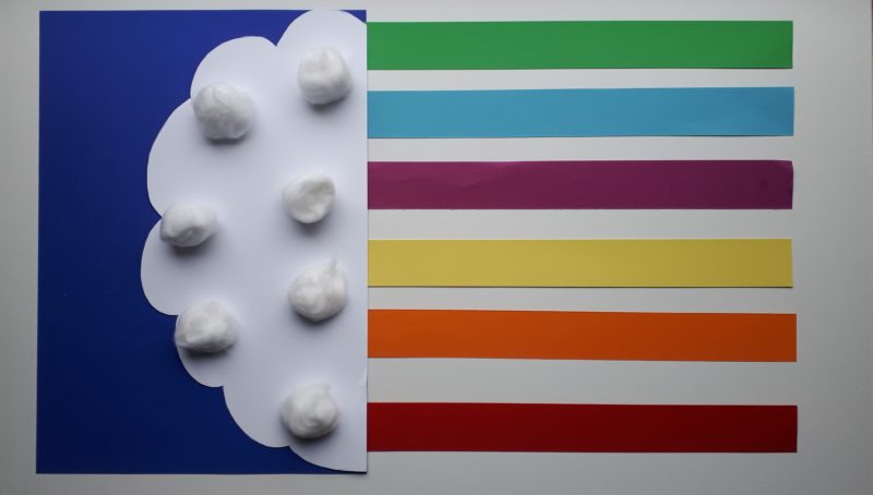 Regenboog met wolk