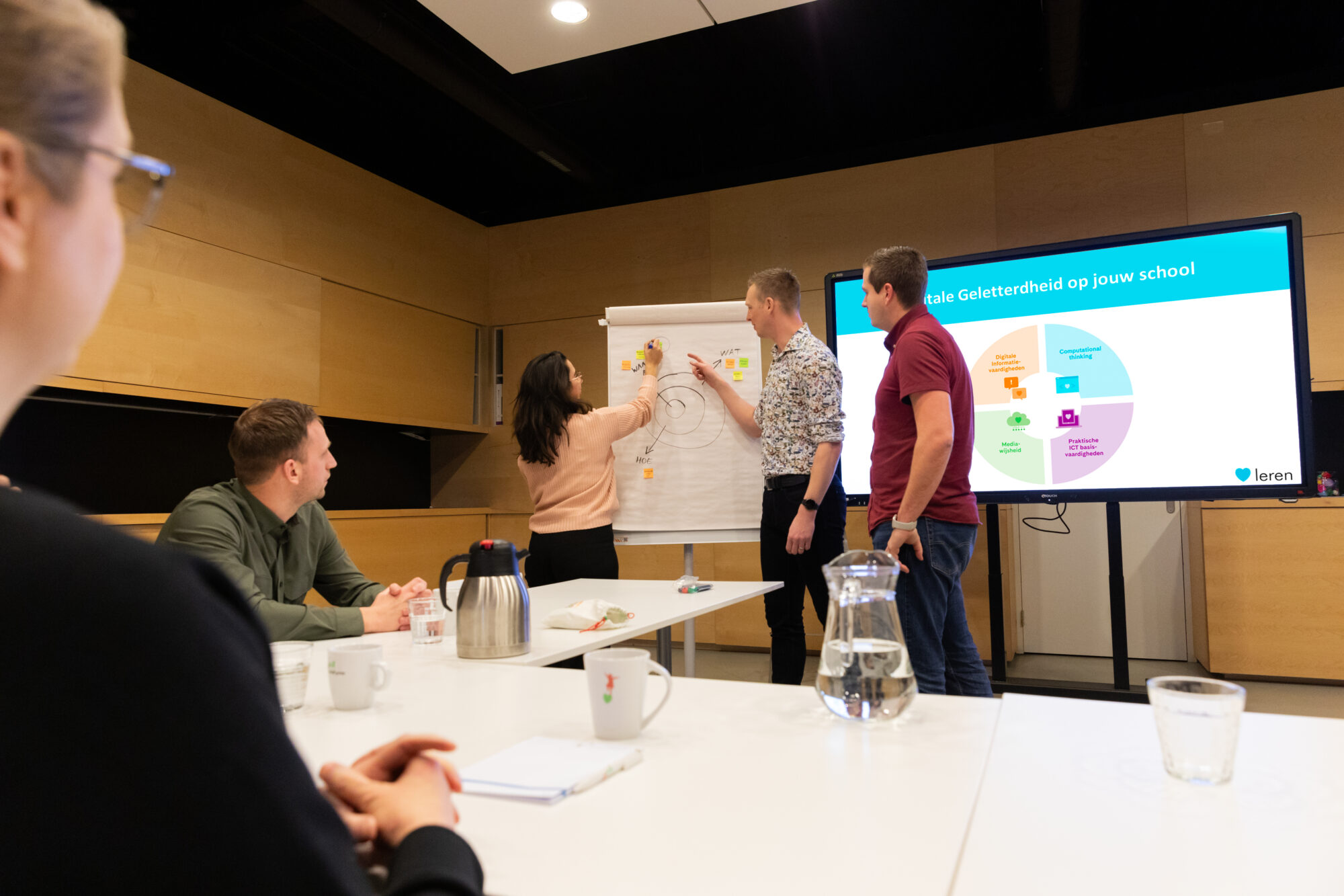 training Digitale geletterdheid die wordt gegeven in een klas